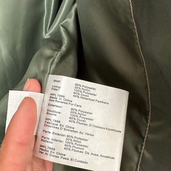 MICHAEL KORS Green Waterfowl Down Quilted Puffer Jacket Winter Coat Size- Large - Picture 11 of 11